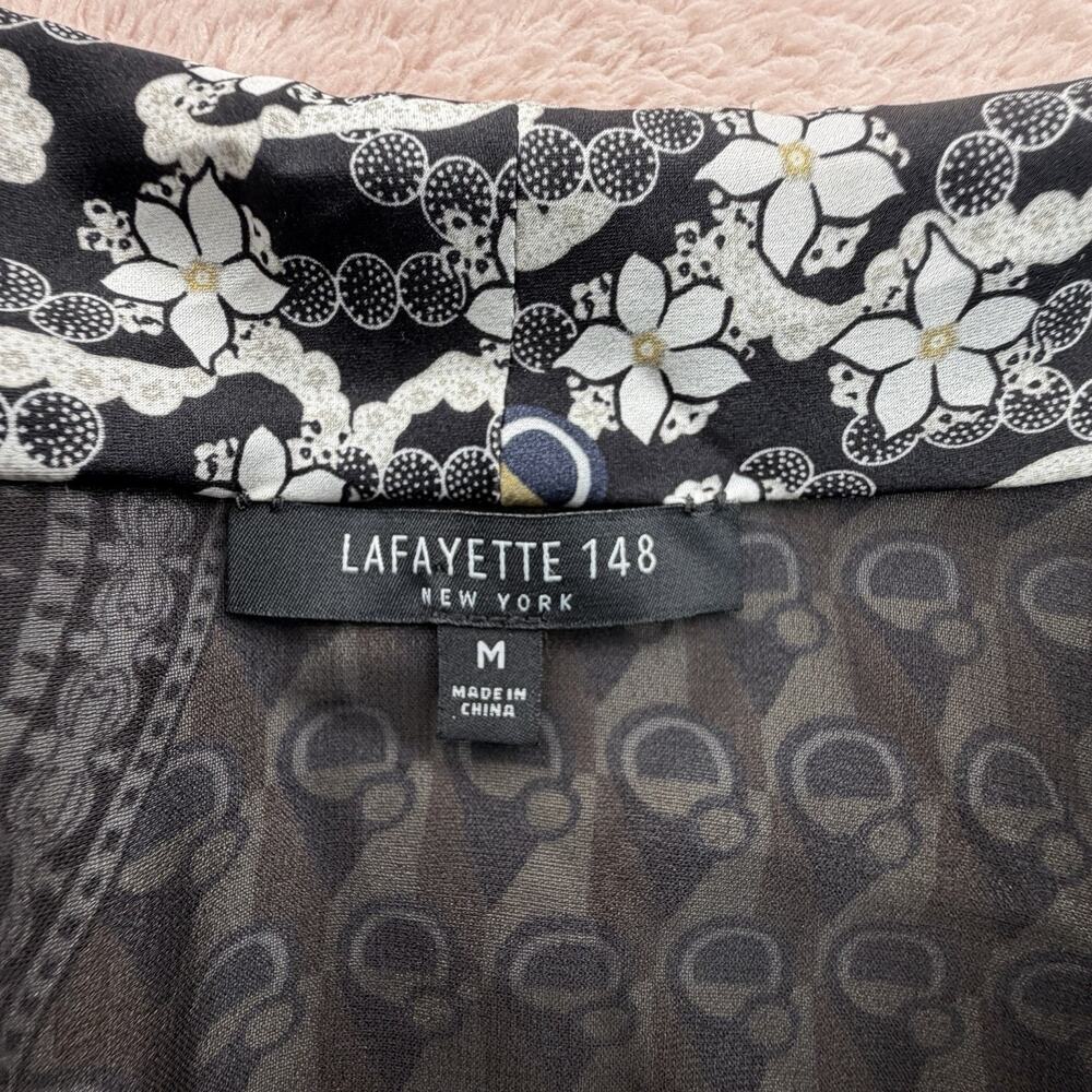 Lafayette 148 New York Womens M 100% Silk Tunic Scarf Collar - Picture 5 of 8